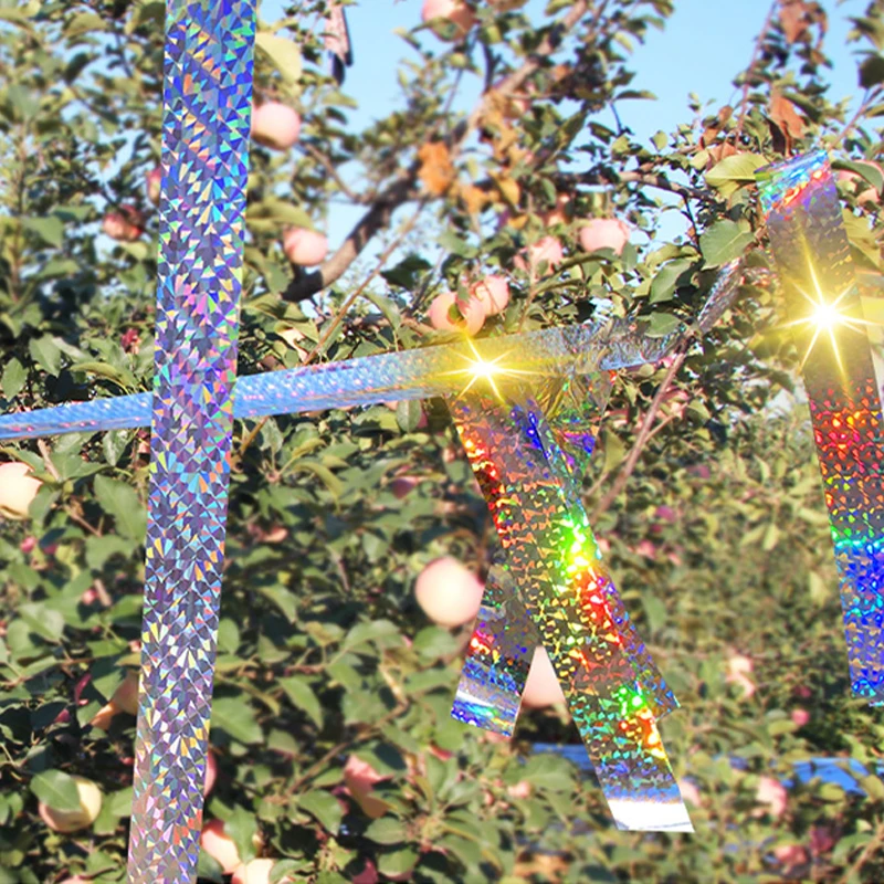 2.4 سنتيمتر x 50 متر/4.8 سنتيمتر x 50 متر الليزر عاكس الطيور طارد الشريط على الوجهين عاكس الردع تخويف الشريط للطيور حديقة مزرعة الخ