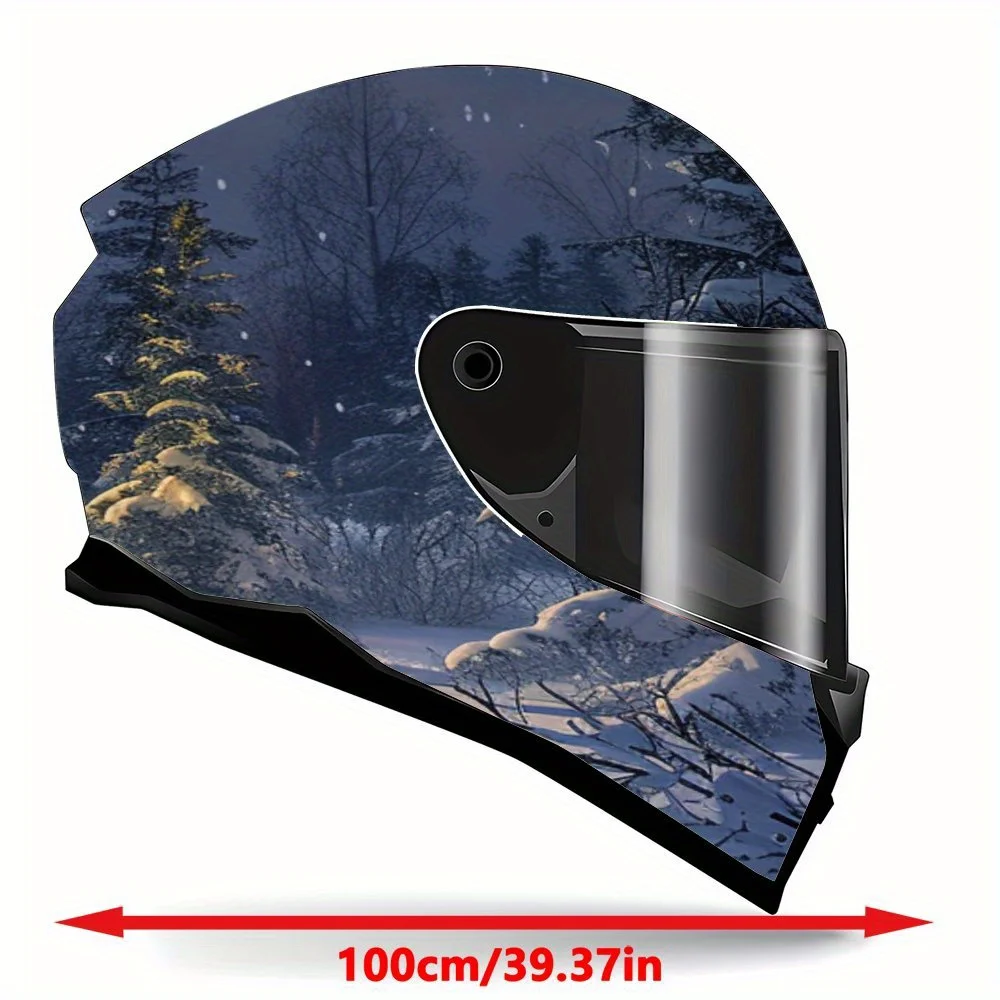 moonlight encounter the forest wonderland theme graphic, vinyl motorcycle helmet graphic sticker film, heat insulation, sun prot