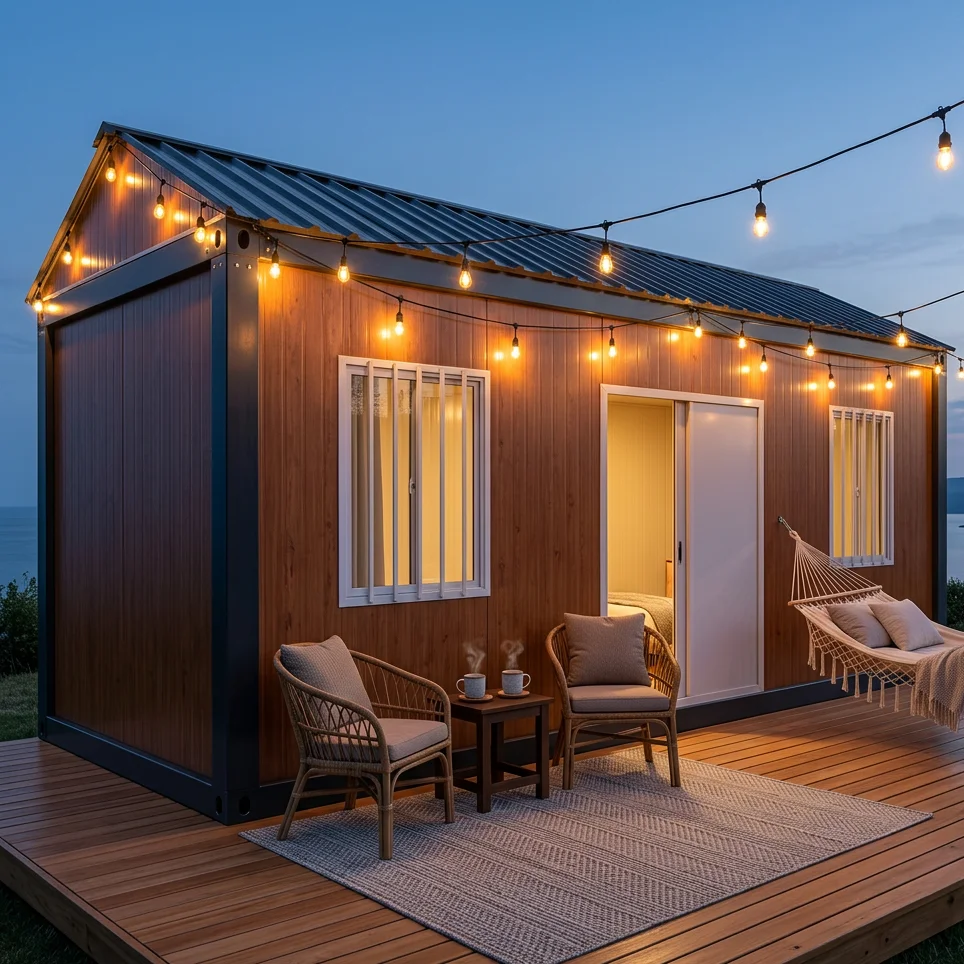Tiny House with Peaked Roof Prefab House Modular House Detachable Container Houses for Resort Warehouse Garden Houses
