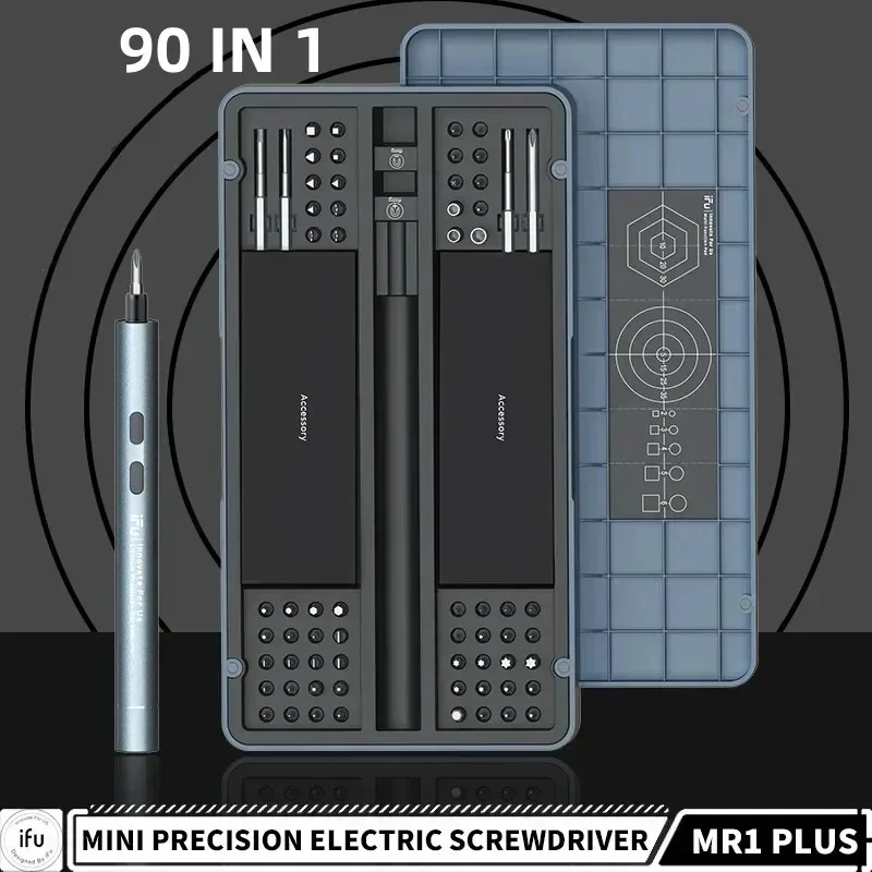 IFu Mini Electric Screwdriver 42/90 in 1 Precision Screwdriver Set Small Cordless Power Screwdriver with LED Light Repair Tools