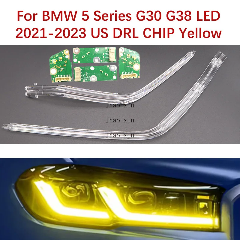 

Балласт дневных ходовых огней Лимонно-желтый ангельский глаз направляющая трубка полосы автомобильный чип DRL для BMW 5 серии G30 G38 LED 21-23 версия для США