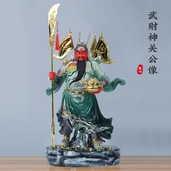 Wu Wealth God Guan Gong Statue to Attract Wealth New Resin Standing Knife Guan Yu Guan Erye Ornaments Large Living Room Company Worship