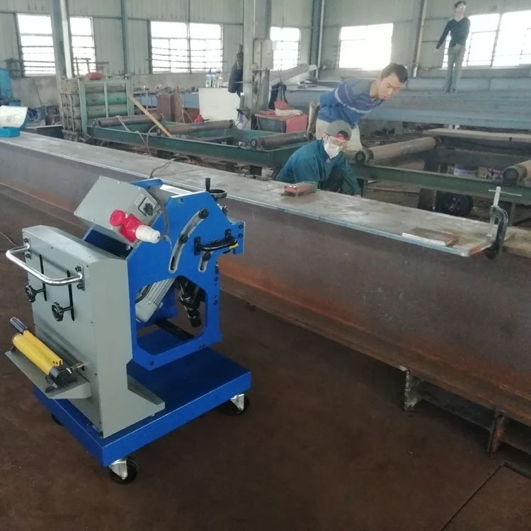 Mobile walking beveling machine, roller-shear beveling machine