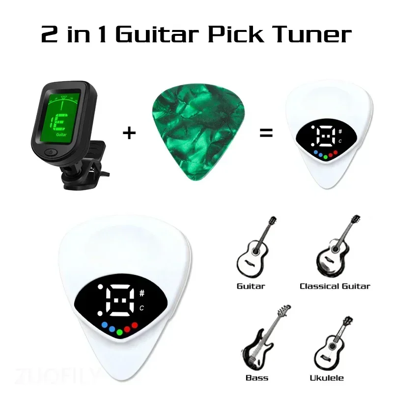 New Guitar Tuner Picks Universal Ukulele Classical Guitar Bass Sound Calibrator 12-Tone Equal Temperament Pick Tuner Accessories