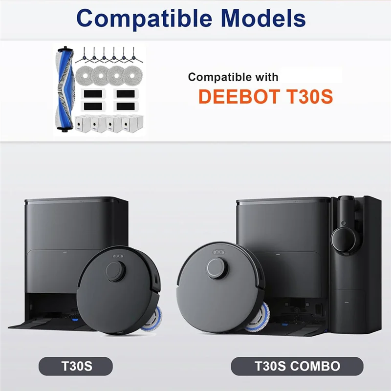 

WHYY-для ECOVACS DEEBOT T30S/T30S комбинированный робот-пылесос, запасные части, основная боковая щетка, фильтр Hepa, накладка для швабры, мешки для пыли