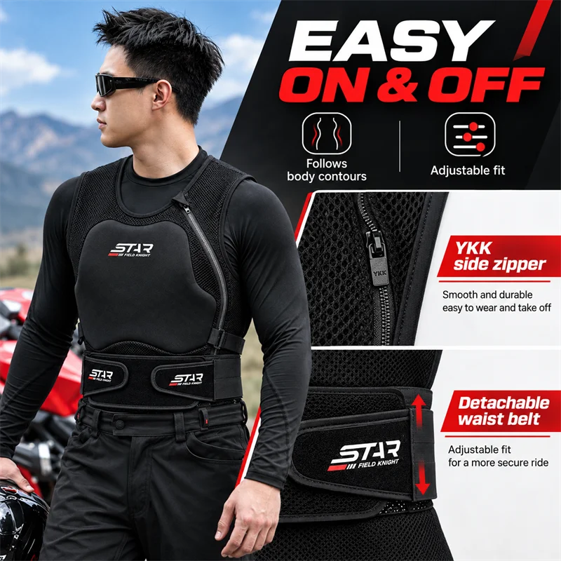 SFK製、バイク用ライダーベスト。ソフトアーマー、胸部と背部 - Quality Motorcycle Gear のレビューと価格