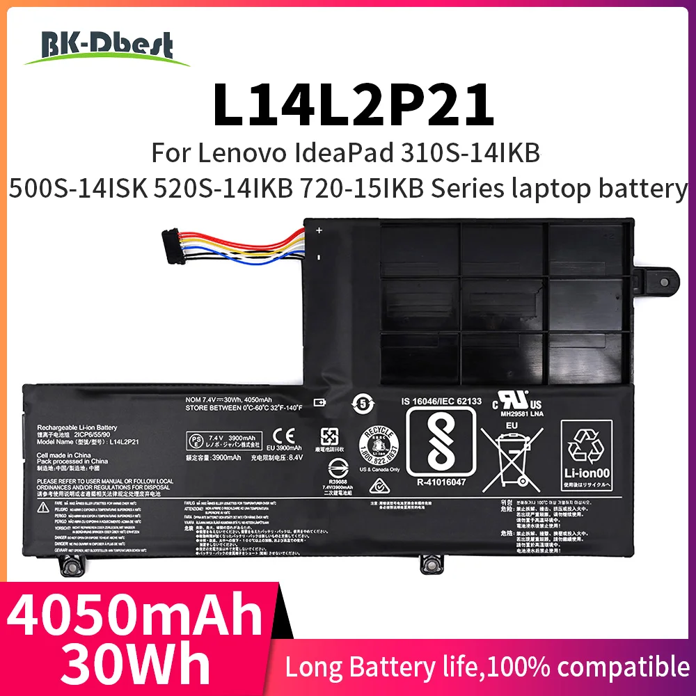 BK-Dbest L14L2P21 Laptop Battery for Lenovo Yoga 500 500-151BD 500-15ISK 500-14ISK 500-14IBD Ideapad U41-70