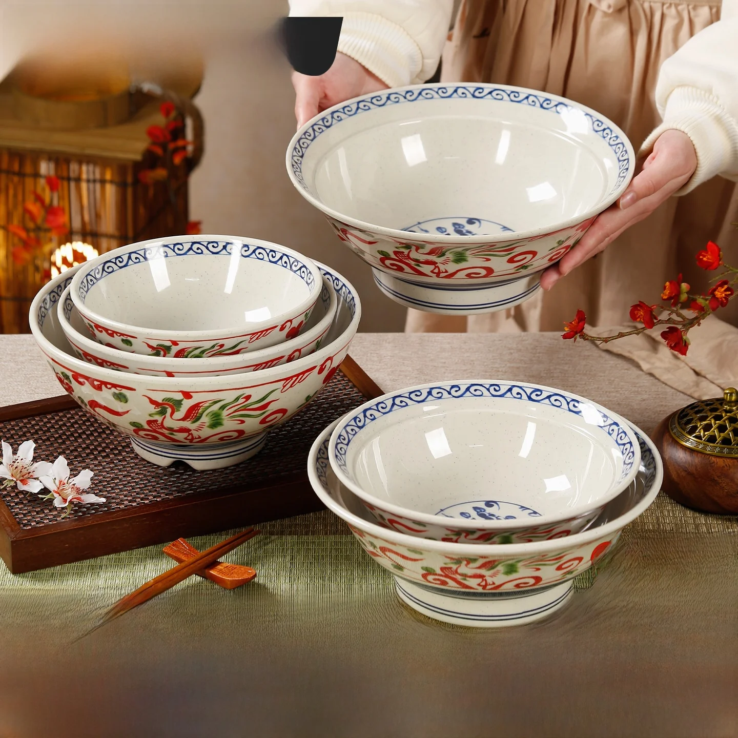 

Ретро-китайская супница Melne для коммерческого использования в лапшичных, для рисовой лапши, пельменей, острой лапши и хот-пота