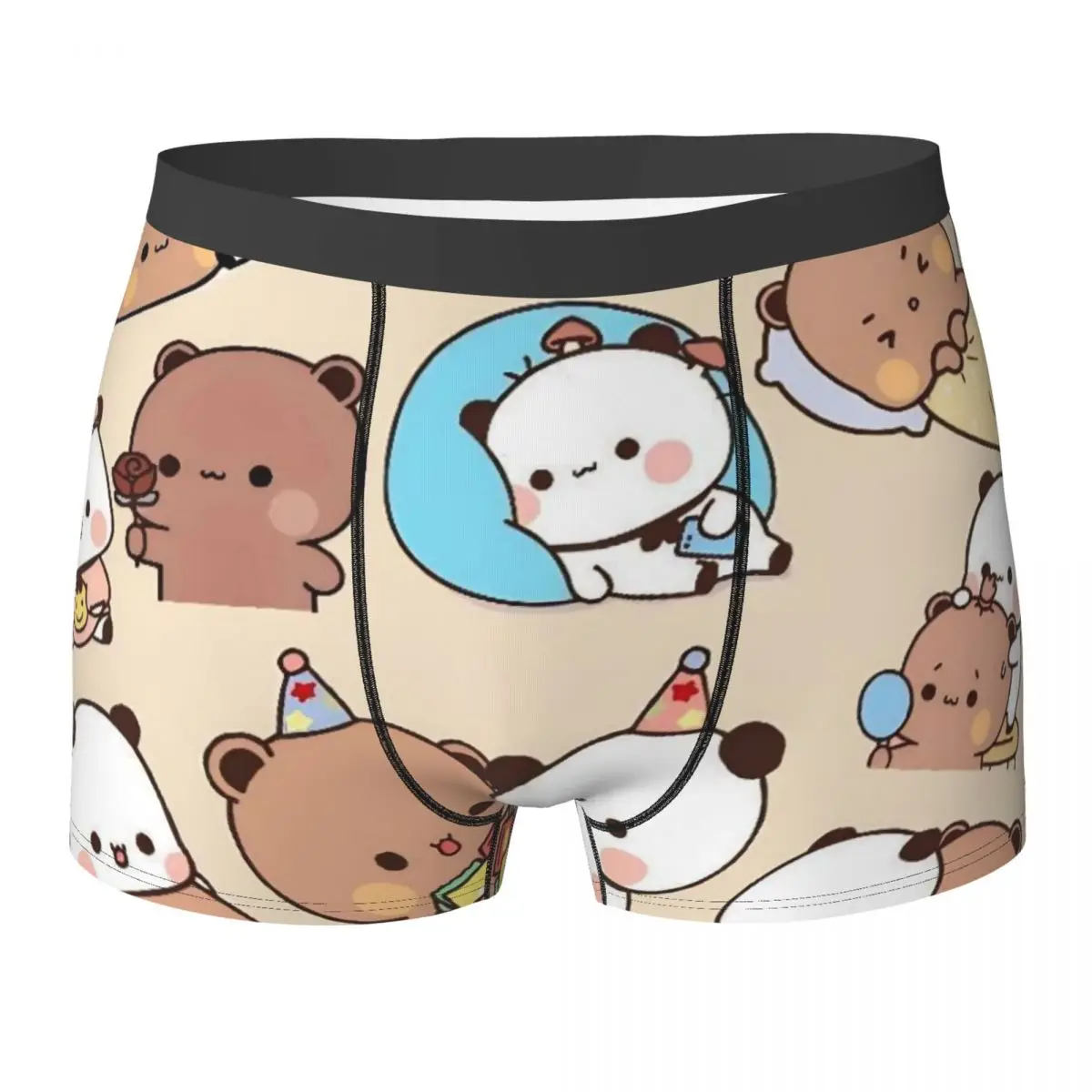 

Bubu Dudu, нижнее белье с милым мультяшным медведем, эластичные трусы-боксеры с принтом панды, мужские шорты-боксеры большого размера с 3D чехлом