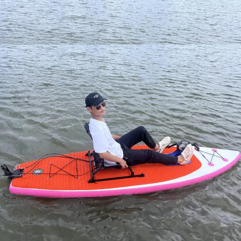 Travel Watercraft Inflatable SUP with Pedal Drive Pedal Powered Kayak Rubber Dinghy Lightweight Portable Inflatable Boat