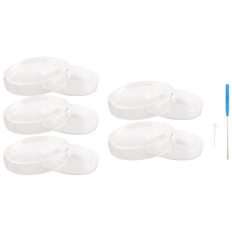 

100 Mm Reusable Petri Dishes 10 Pcs Autoclavable Lab Petri Plates With A Inoculation Loop