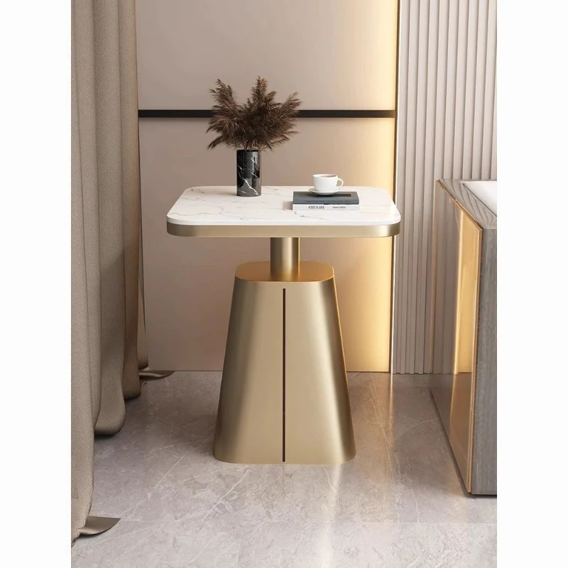

New light luxury modern simple rock slab hotel hotel living room square table square coffee table creative bedside small