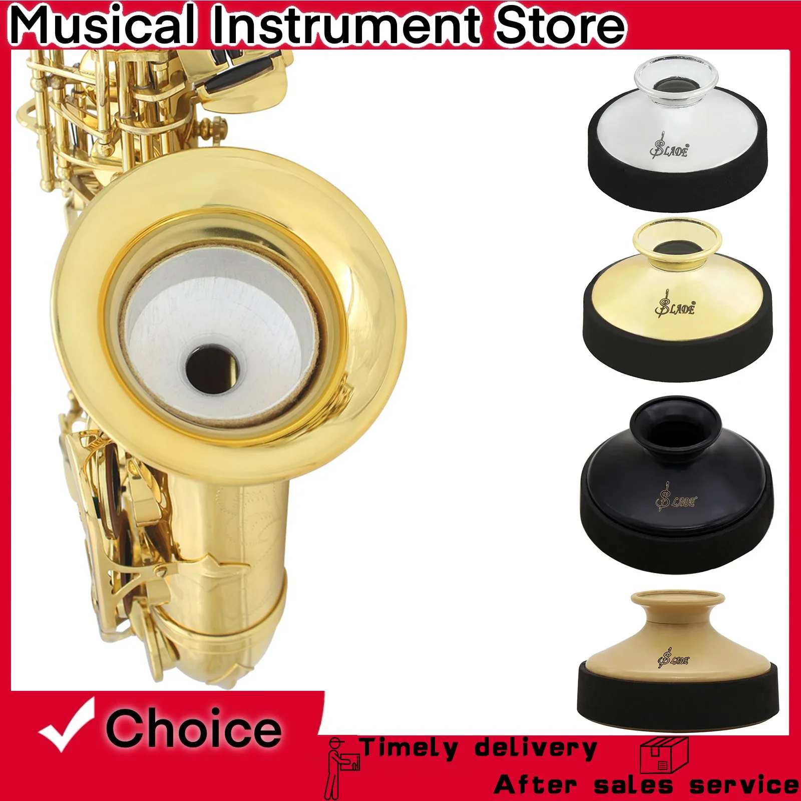 SLADE Alto Saxophone Silencer Round Light-Weight ABS Mute Dampener Silencer for Alto Saxophone Beginners Parts Accessories