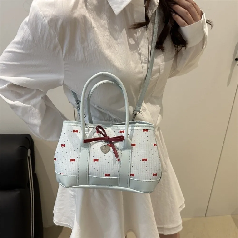 

Корейская стильная сумка через плечо с бантом, повседневная сумка-ведро с бантом для отдыха, милые женские сумки с регулируемым ремешком, кошелек