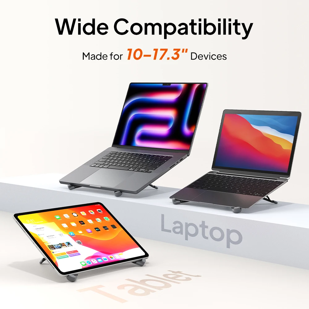 CABLETIME Podstawka pod laptopa X Składana, 8 Regulowanych Kątów, Mini Rozmiar, Zapobiegająca Wstrząsom, Pasuje do Laptopów 10 do 17,3 Cala, Macbook, IPAD — zdjęcie produktu 6