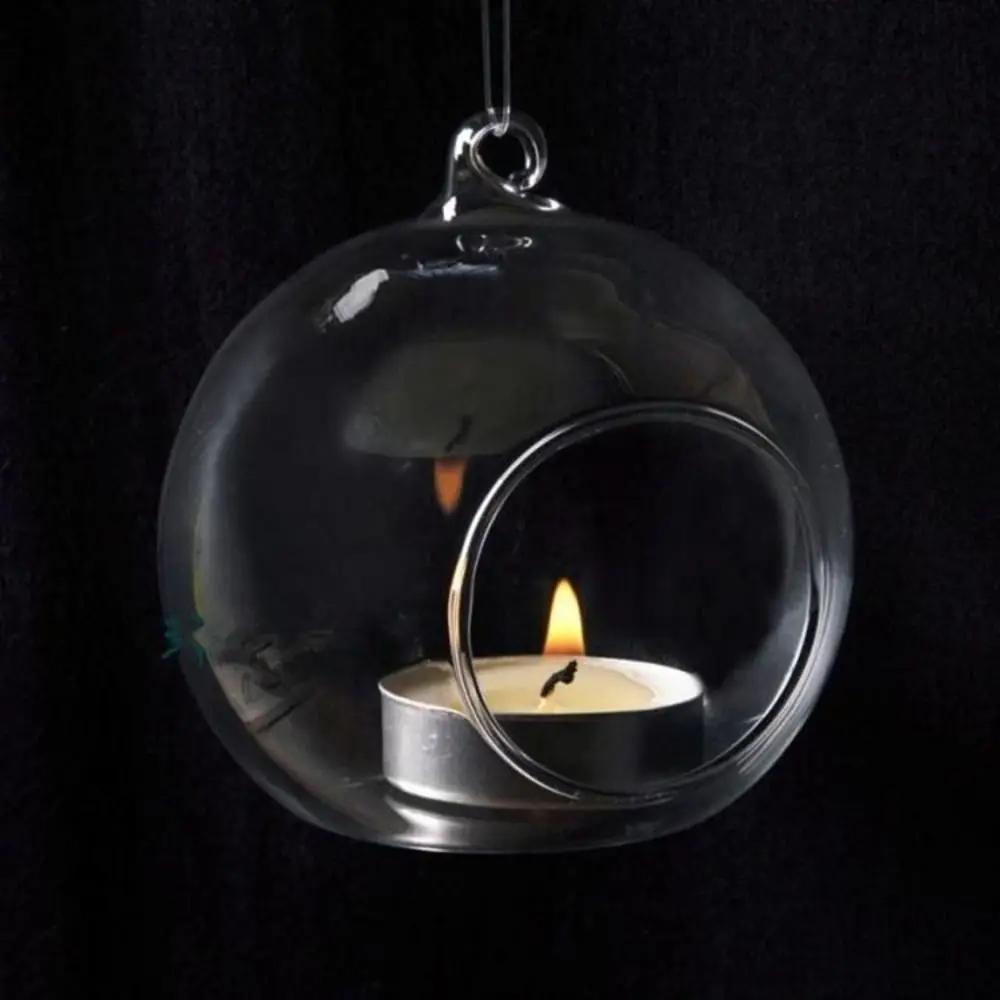 Creative Transparent Hanging Glass Vases Clear Hanging Tealight Holder Ball Hydroponics Planting Bottle