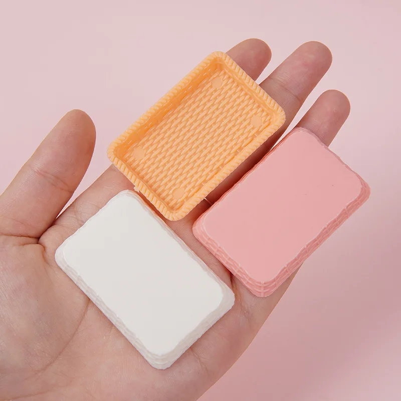 

3pcs Mini Rattan Tray Woven Rectangular Plate 5cm Miniature Kitchen Scene Food Play Dollhouse Dining Kitchen Props Decoration