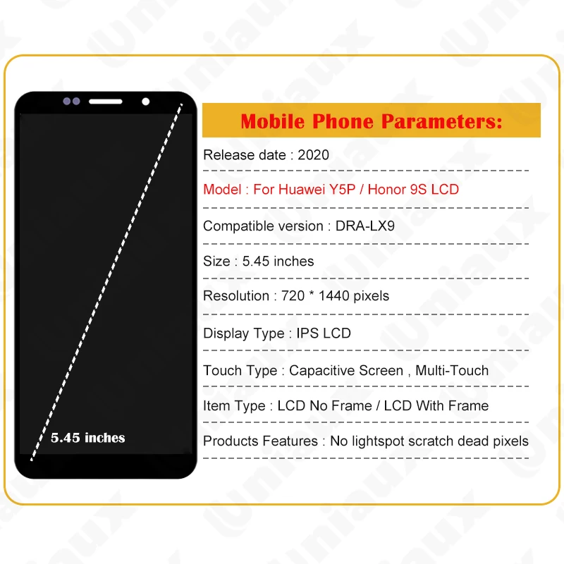 For Huawei Y5P Mobile Phone LCD Screen Display assembly Touch Screen LCD Panel Replacement