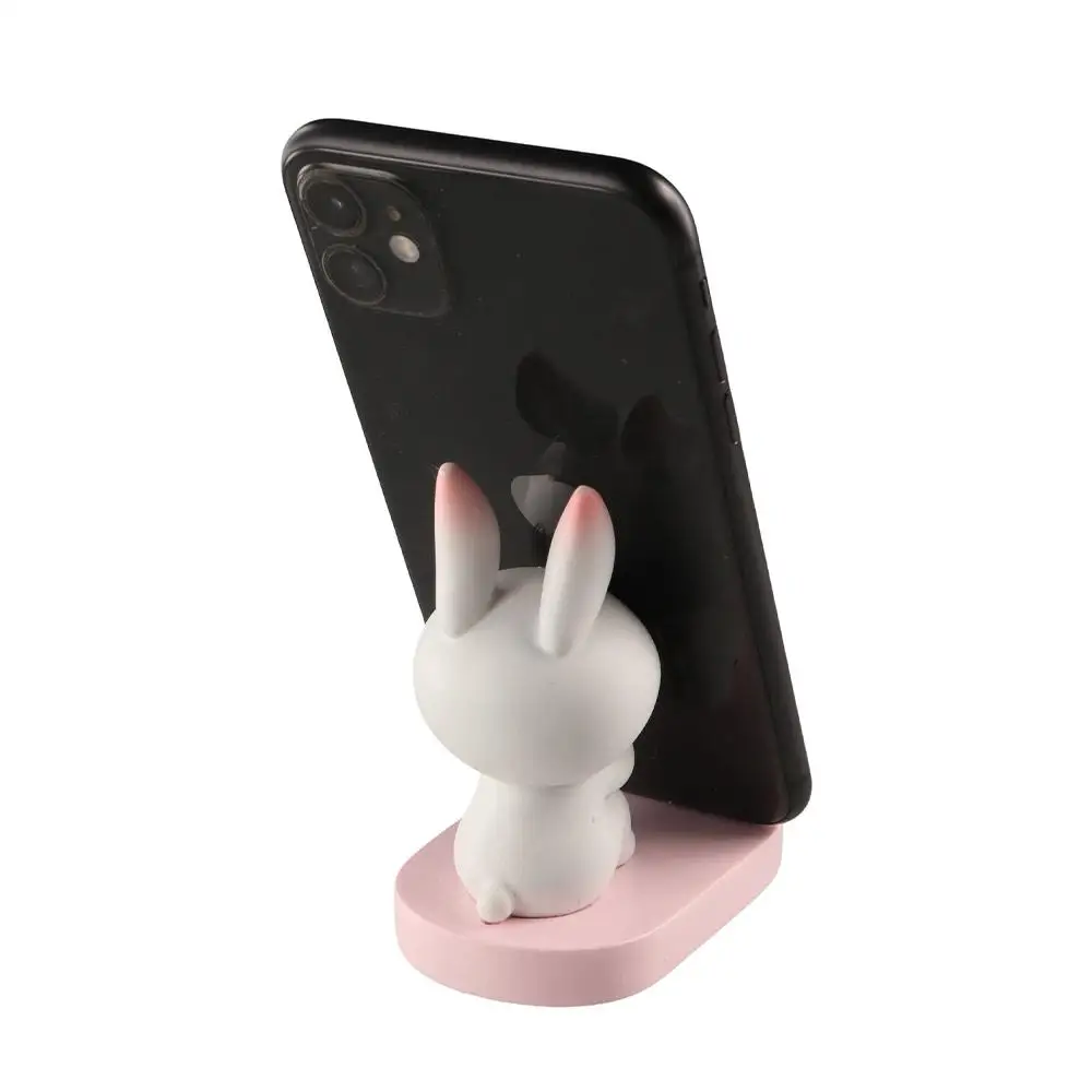 Resin Rabbit Phone Stand Multi-functional Statue Cat Mobile Phone Holder Anti-slip Cute Cat Desk Lazy Bracket