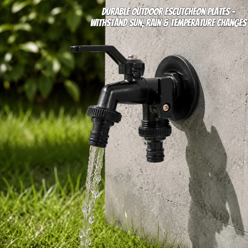 Black Stainless Steel Shower Escutcheon Plate 1/2