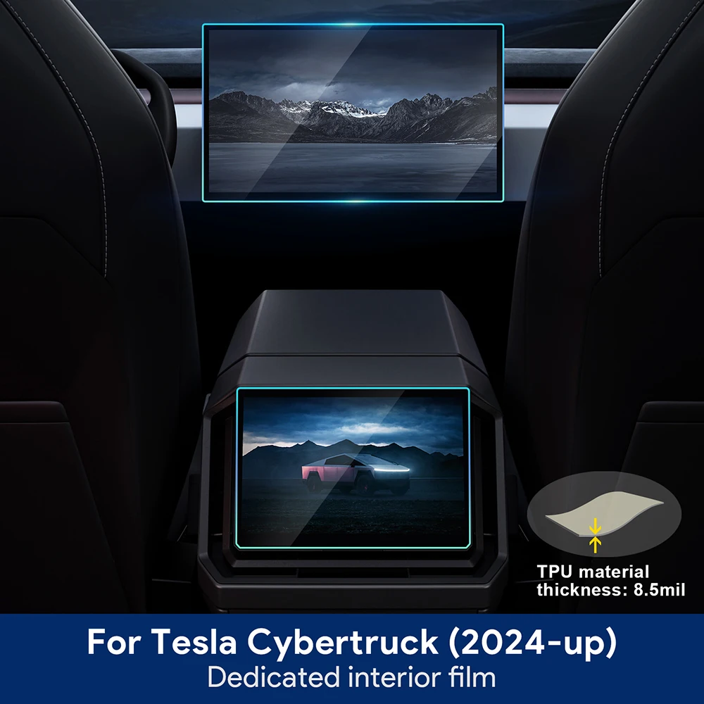 For Tesla Cybertruck 2024 Navigation Screen Front Rear Center Console Central Control Dashboard Interior Film Tpu Transparent