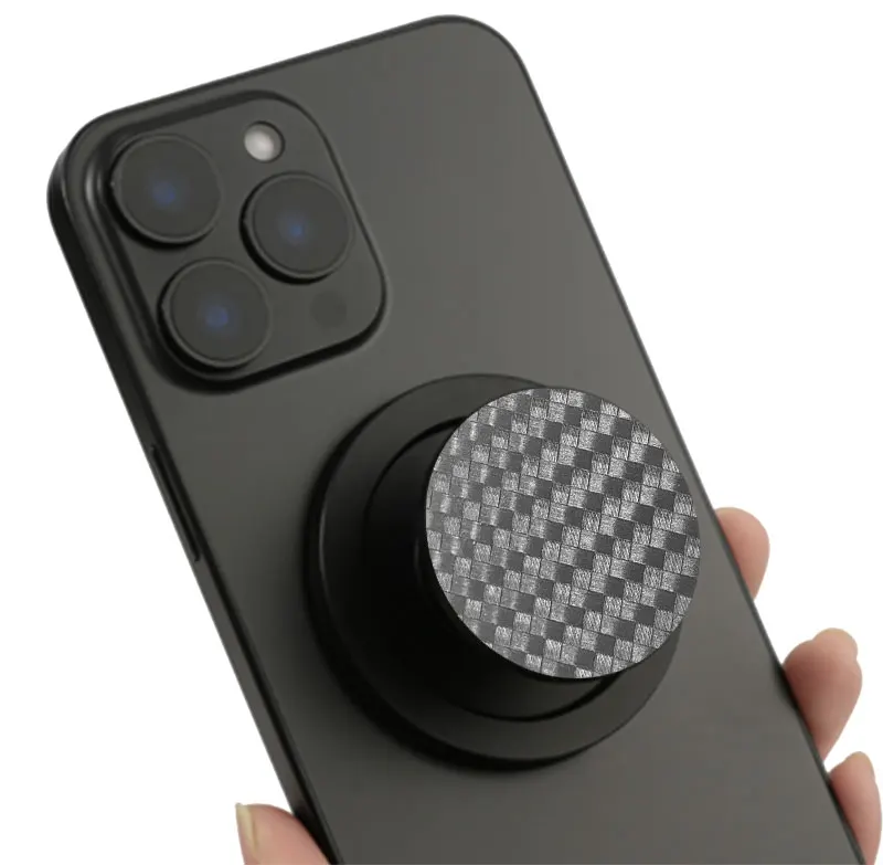 

Popped Phone Socket Phone Grip for MagSafe Magnetic Cellphone Holder for iphone 17 Air 16 15 14-Carbonite Weave