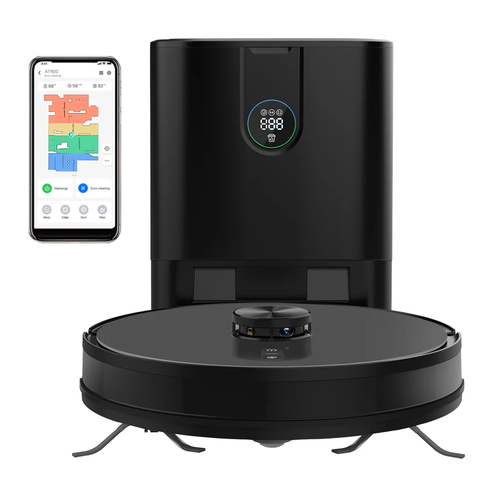 

LDS SLAM Robot Vacuum Cleaner Wireless Cleaning Mopping Sweeping 4000PaSuction 5200Mah Battery Robot Vacuums AT900 Made in China