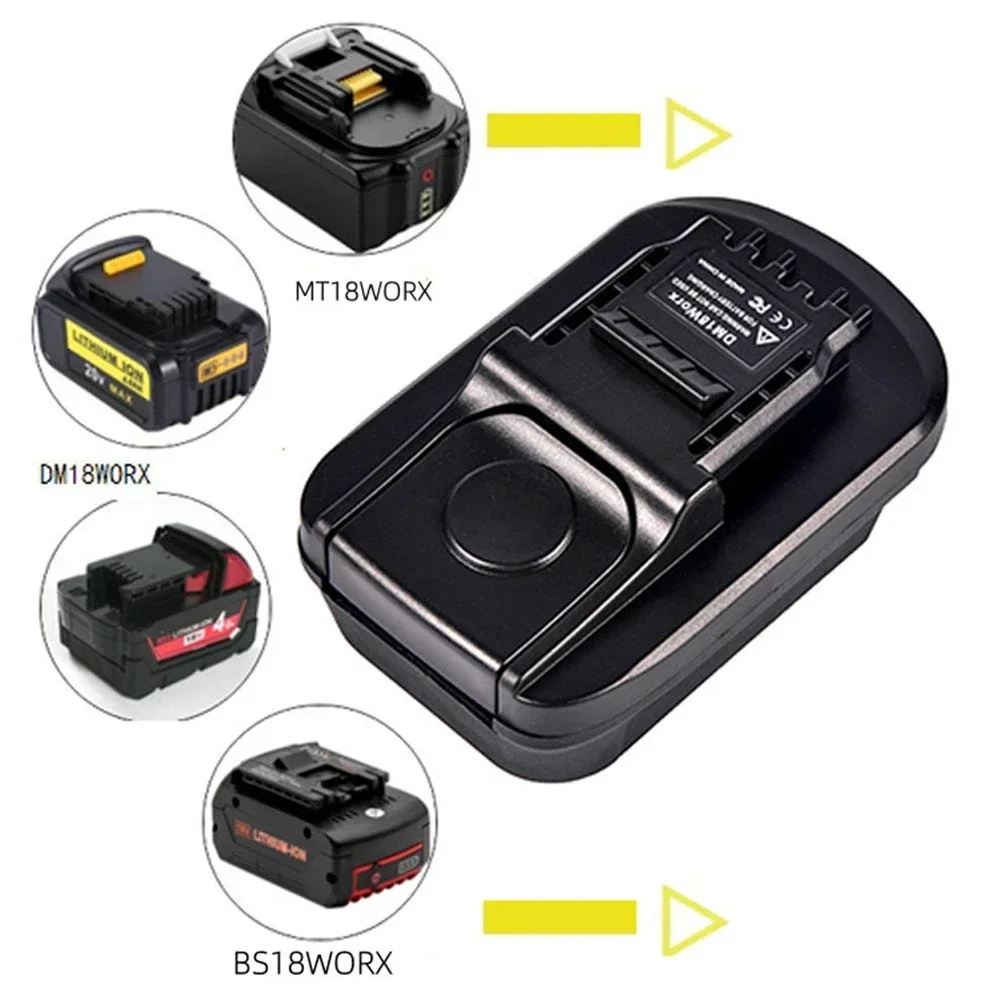 For Makita Bosch Dewalt Milwaukee 18 Volt Lithium Ion Batteries for Worx 4-Pin MT18WORX DM18WORX BS18WORX Battery Converter