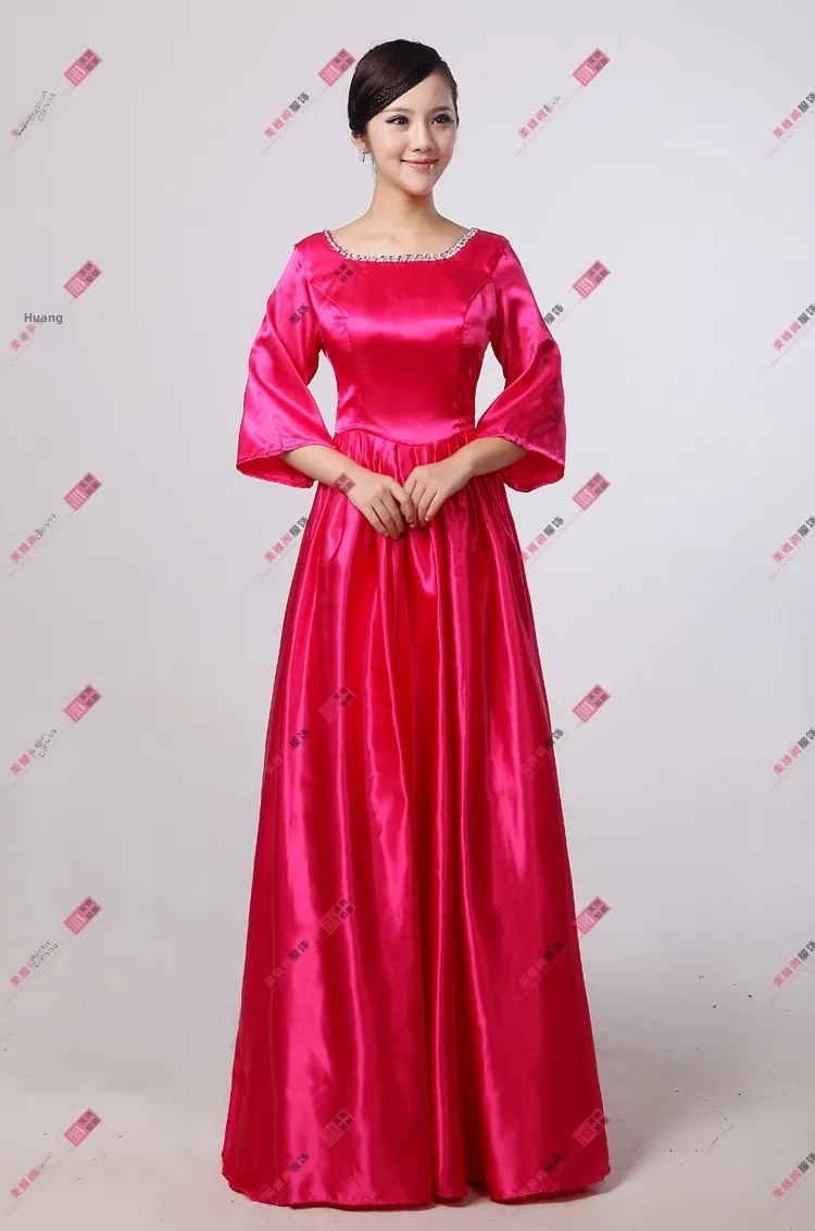 New Adult Women's Chorus Performance Outfit Sparkling Long Skirt Ceremony Dress Group Poem Recitation Stage Costume