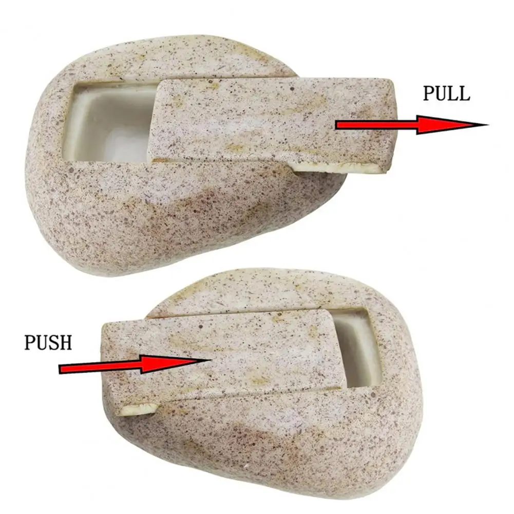 Hidden Key Box Key Hiding Box Garden Fake Stone Key Hider Outdoor Yard Lawn Storage Box Simulated Rock Resin Statue Secret Spare