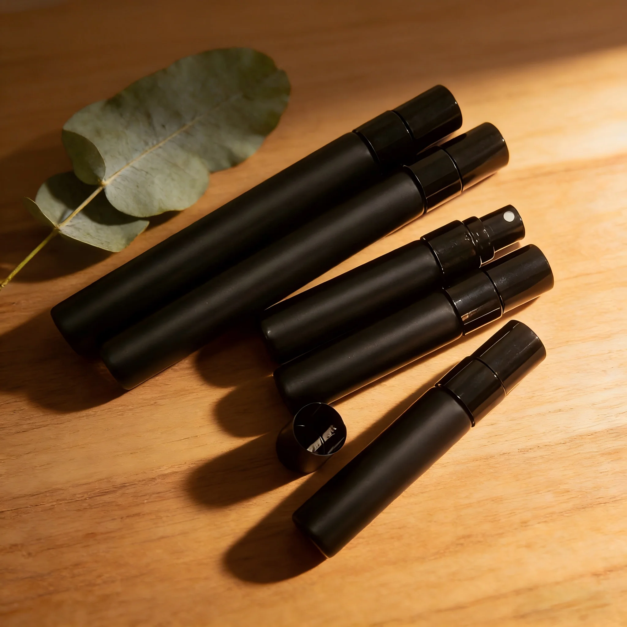 5PCS 5ml 10ml Portable Black Perfume Glass Bottle Empty Cosmetics Bottles Sample Test Tube Travel Cosmetic Tool