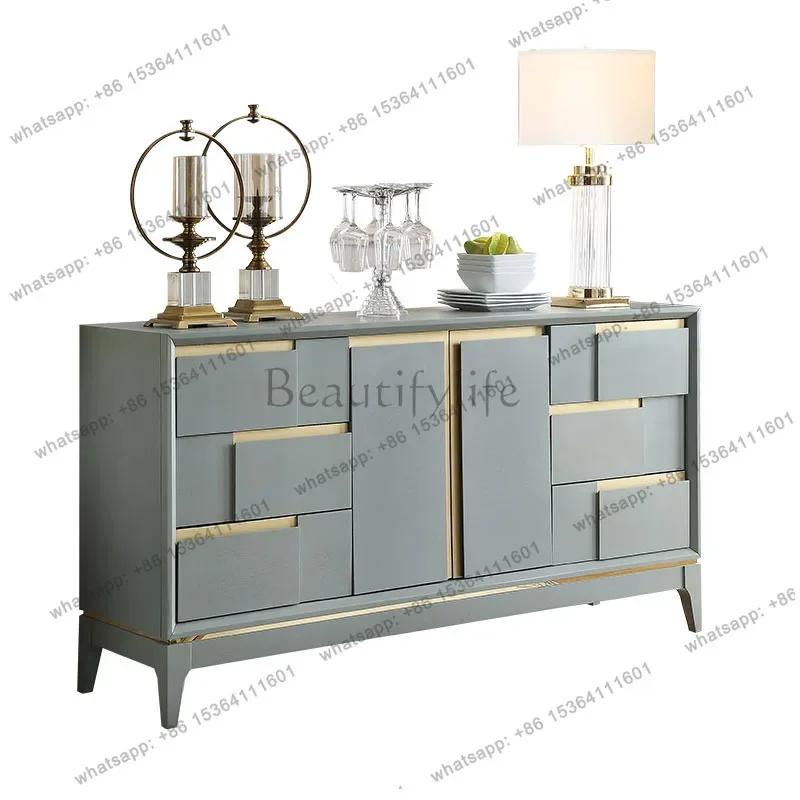 12American light luxury birch porch cabinet modern simple household foyer wall partition cabinet
