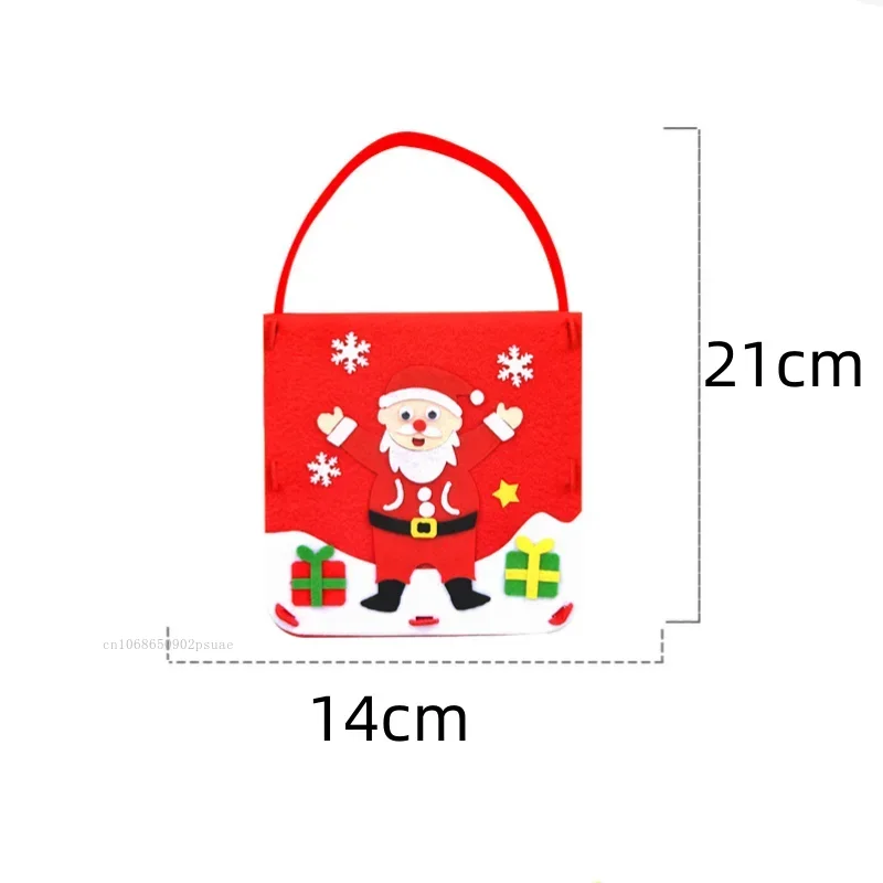 Kinderen Handgemaakte DIY Speelgoed Doek Handtas Kerst Craft Kits Niet-geweven Stof Montessori Onderwijs voor Kinderen Tas Kerst Decor Gift