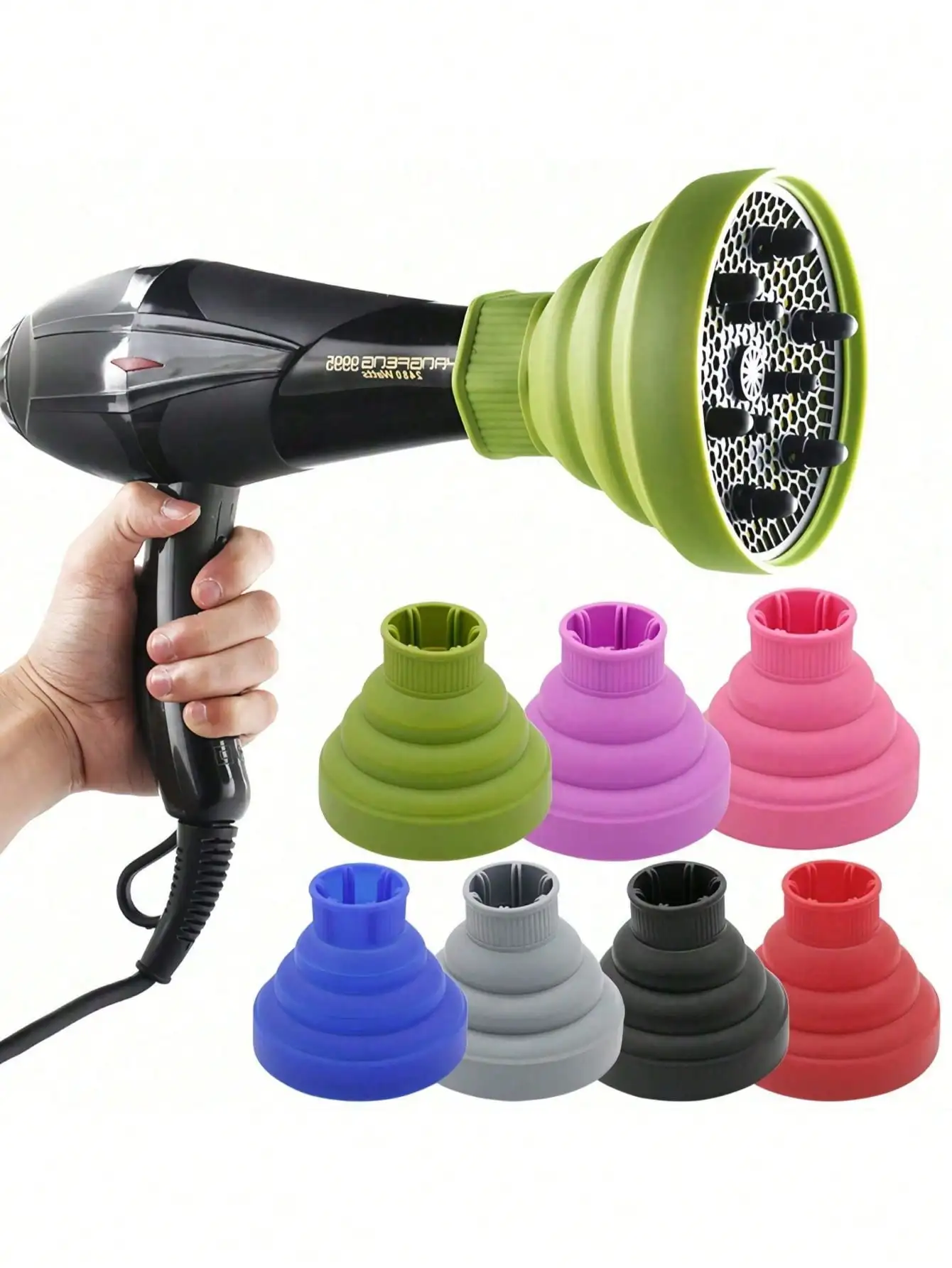 

1pc Universal Silicone Hair Dryer Diffuser Cover Adjustable Heat-resistant Accessory, Used To Define Curly and Frizzy Control