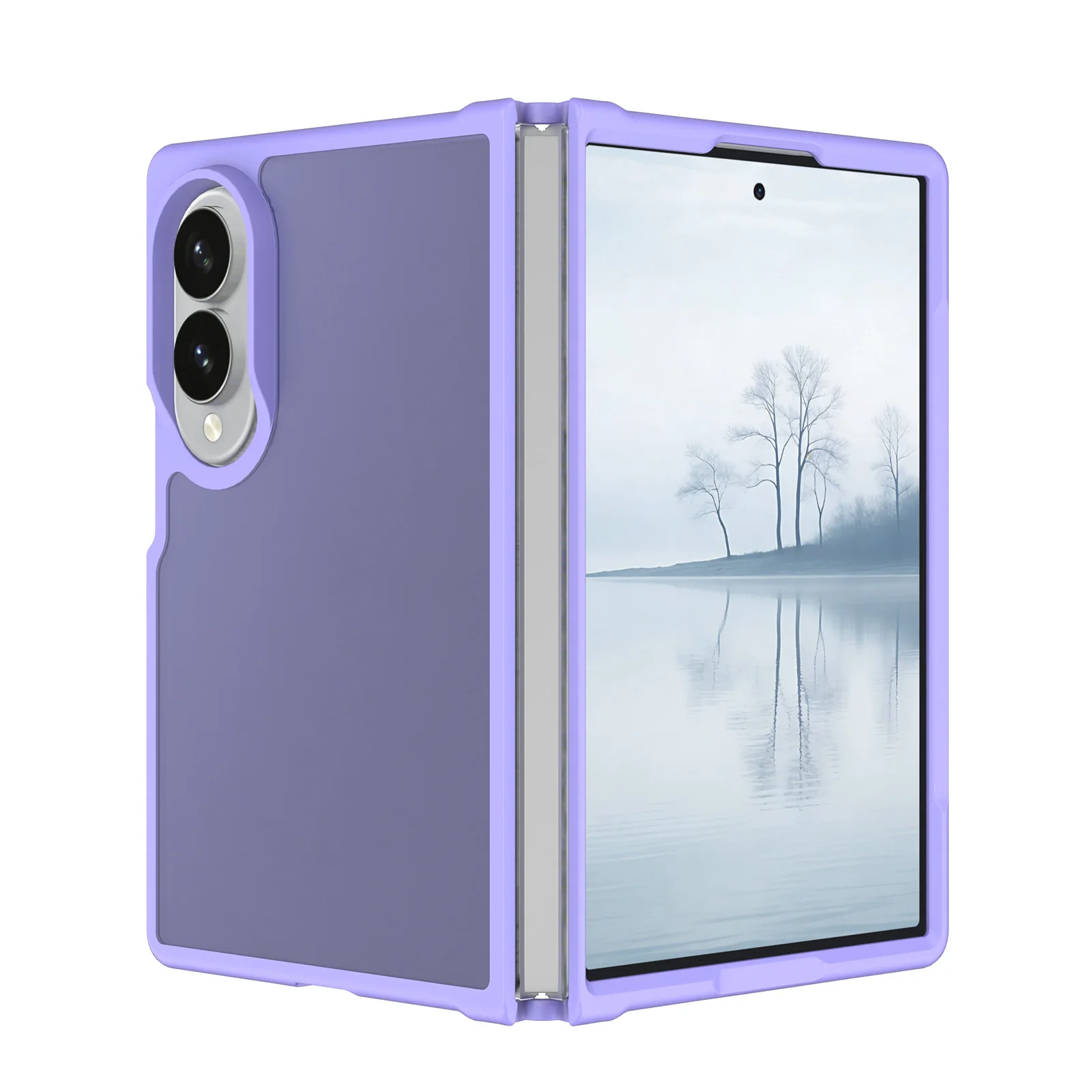 For Samsung Galaxy Z Fold 8 Case Translucent Matte Back Hinge Side Cover Anti-Slip For Z Fold8 Bumper Shockproof Protective Case