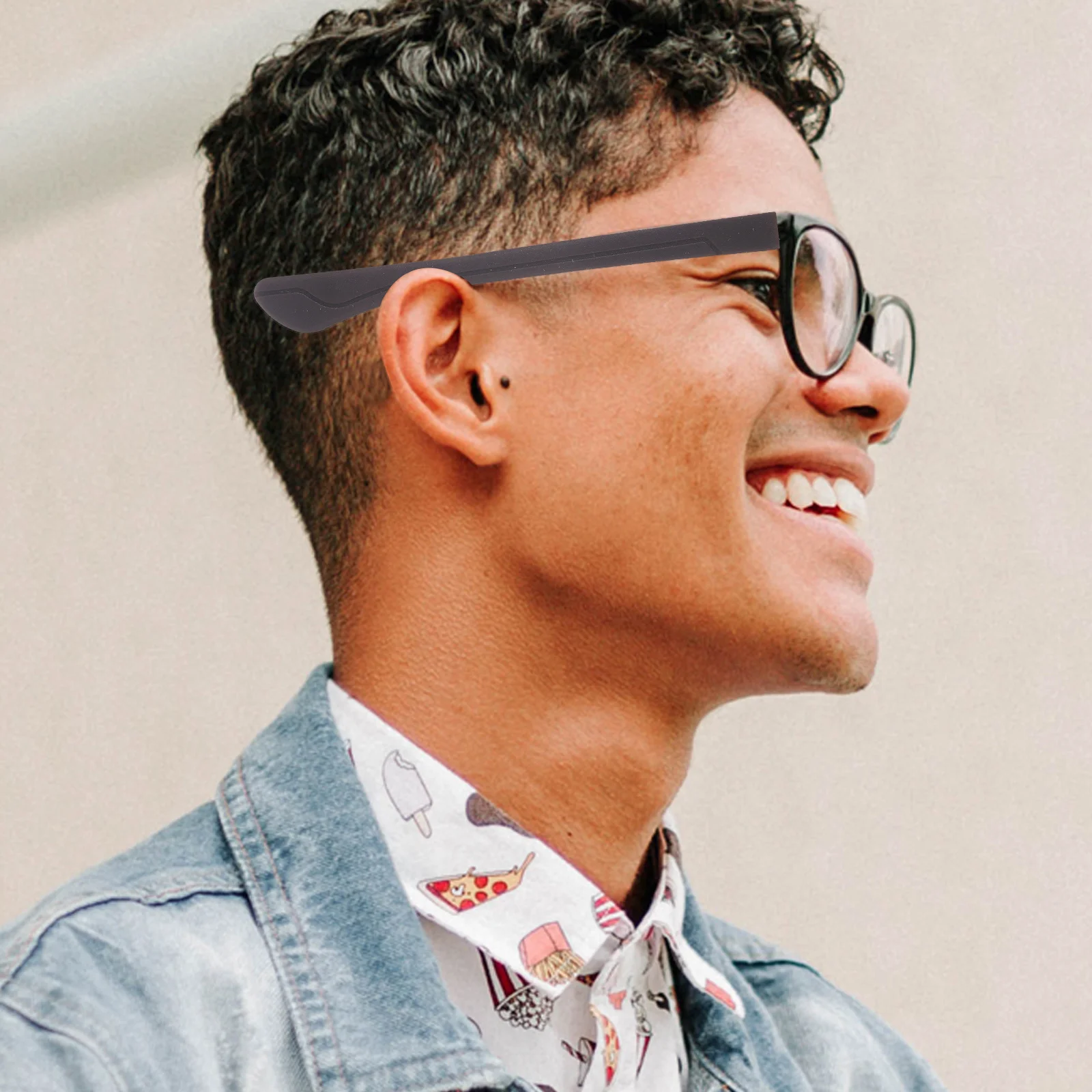 

1 Pair Silicone Glasses Temple Cover Replacement Non-Slip Leg Sleeve For Thin Metal Frames Dark Brown Eyewear Tip Caps