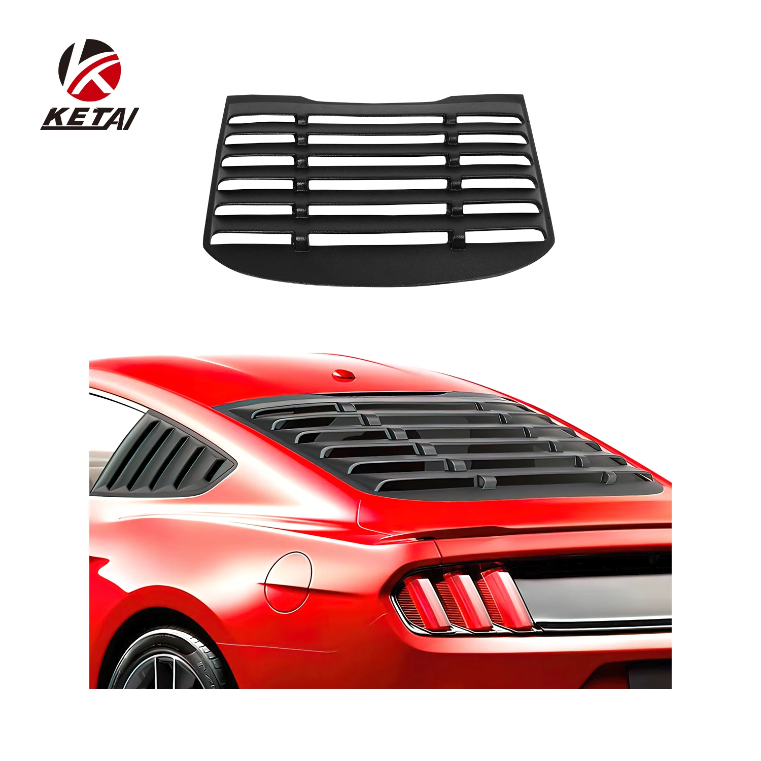 

Auto Bumper Accessories Classic Style ABS Rear Window Louver for Mustang 2015-2021