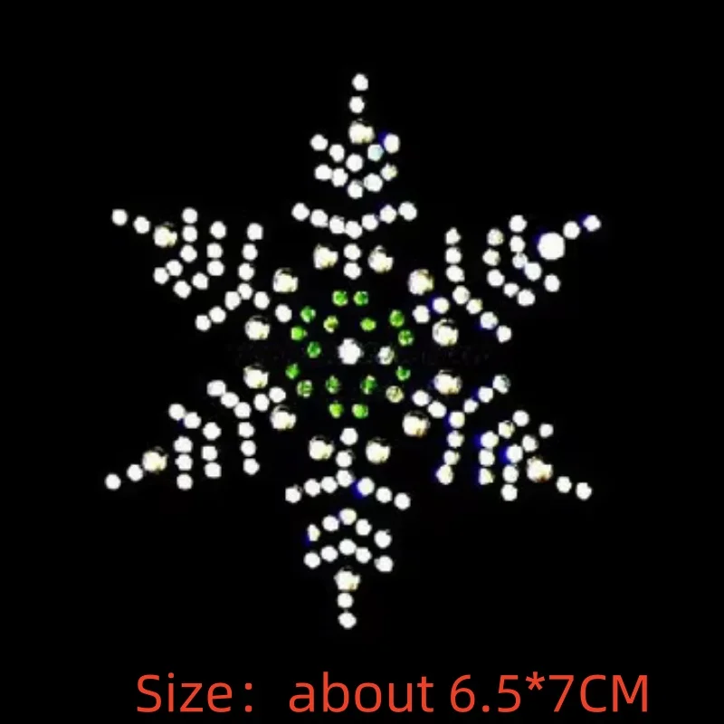 

4PC/Lot Iron on Christmas Snowflake Rhinestone Patches Hot Fix Rhinestone Motif Applique Patches for Shoes Transfer Design