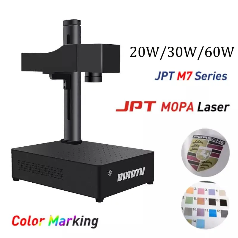 Diaotu Laser Marking Machine 100w JPT MOPA color Fiber Laser Engraving Ezcad Laser Engraving Machine For Metal Jewerly marking