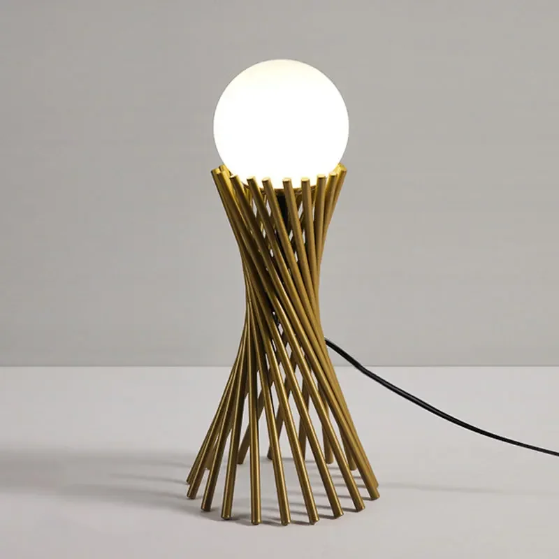 

Nordic Modern Minimalist Small Waist Gold Bedside LED Desk Lamp for Bedroom and Study Lighting Lighting for Living Room