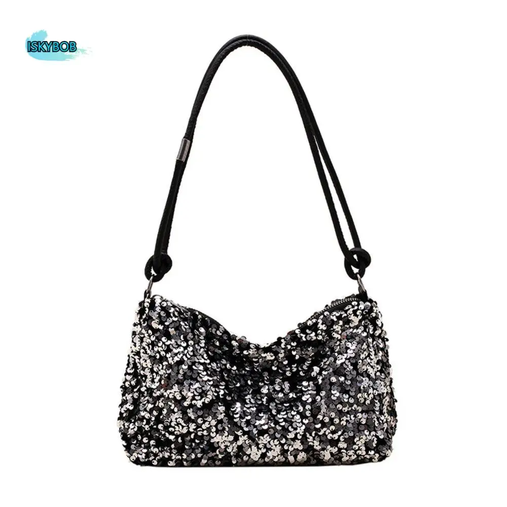 

Однотонные сумки через плечо с блестками INS Сумка для телефона Сумки на плечо с блестками Карманная сумка Сумка подмышками Вечерний клатч Вечерняя вечеринка