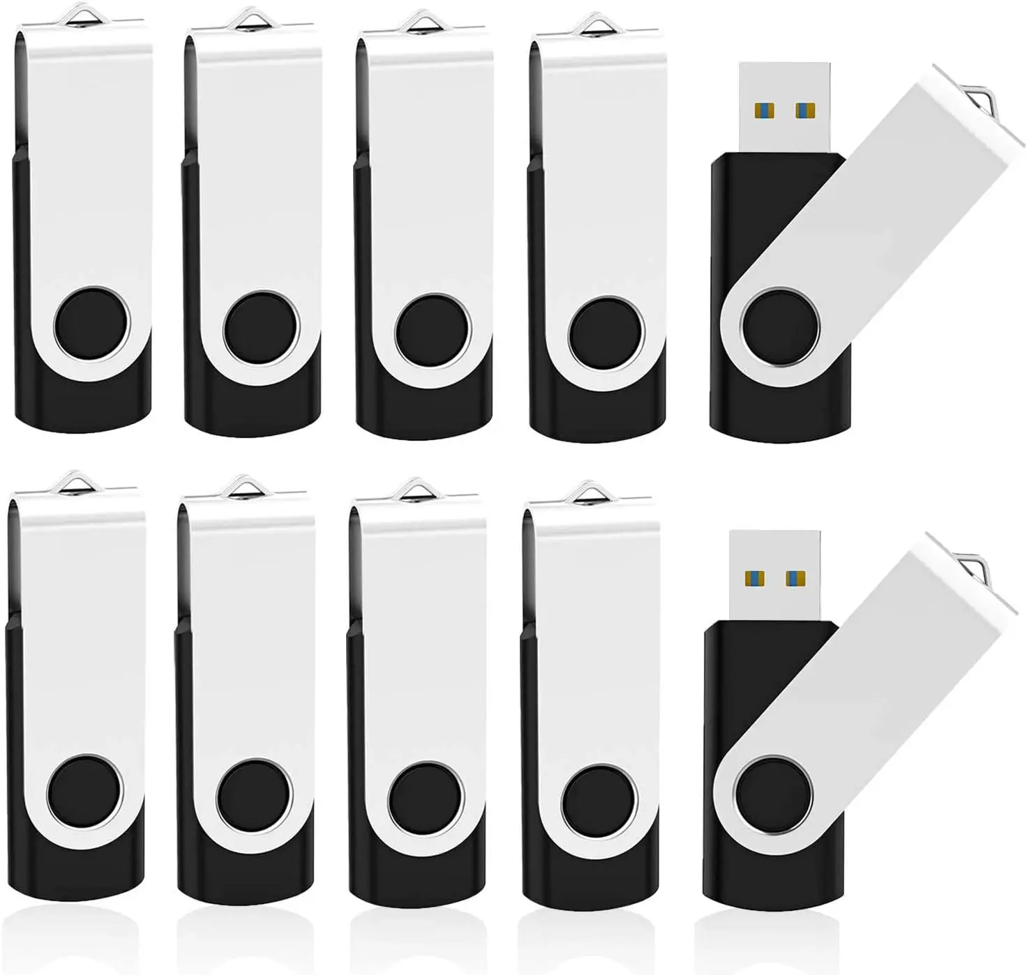 Набор из 10 флеш-накопителей USB 3.0 на 32 ГБ, флешки для хранения данных, флеш-накопители-брелоки, черные