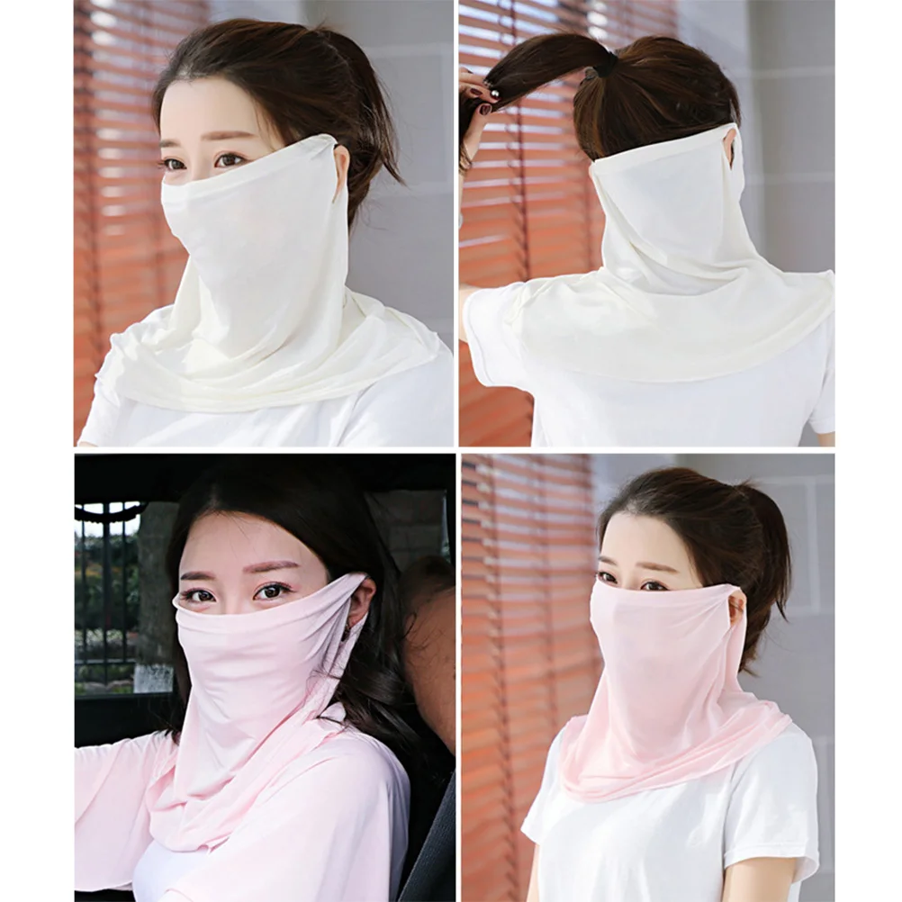 

4Pcs Sun-resistant Ice Silk Neck Scarf Outdoor Breathable Cycling Polyester Material Quick-dry Beach Work Shopping
