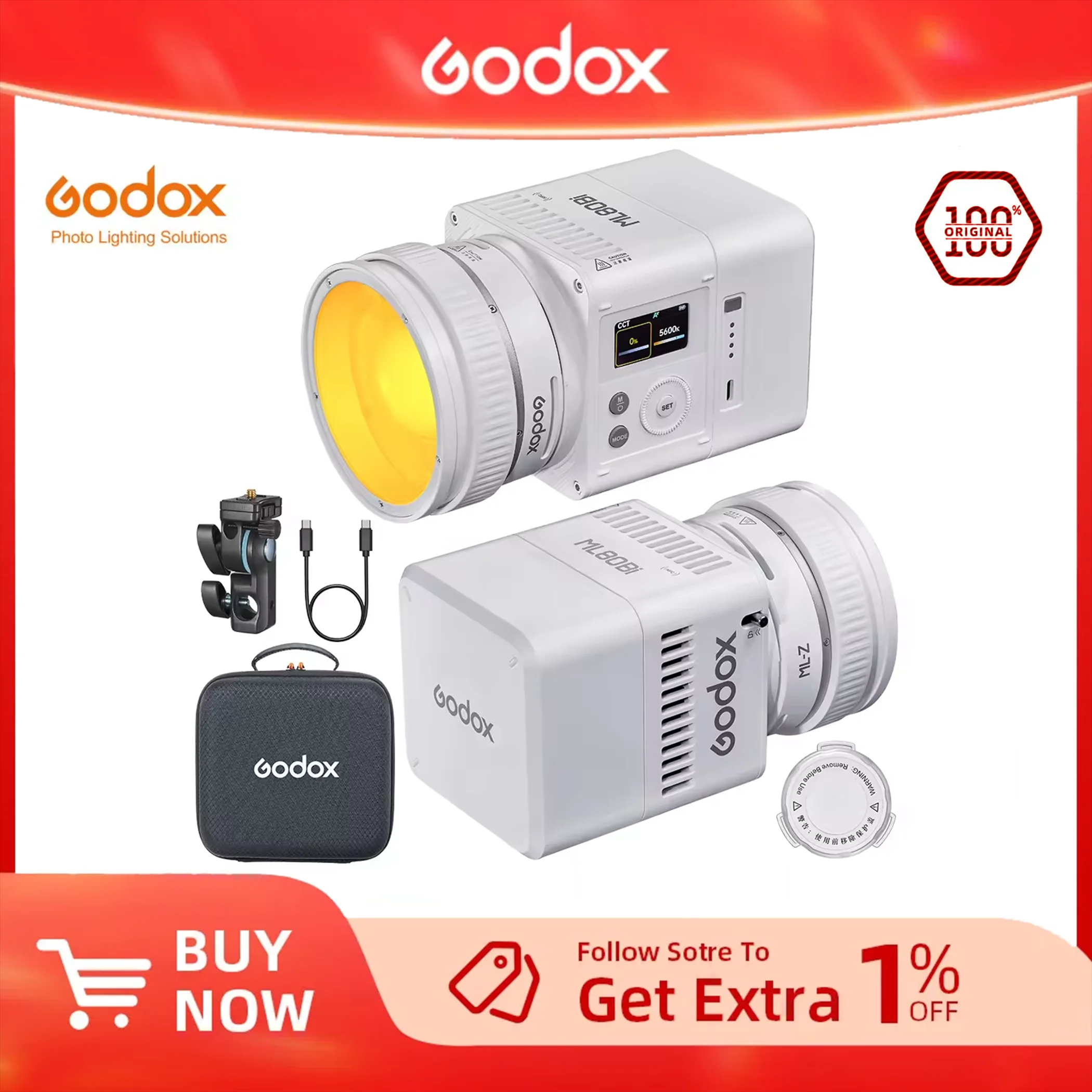 ما قبل البيع Godox ML80Bi ML150Bi خفيفة الوزن ثنائية اللون LED أضواء الفيديو لتصوير مدونة الفيديو البث المباشر ملء التصوير الفوتوغرافي #1