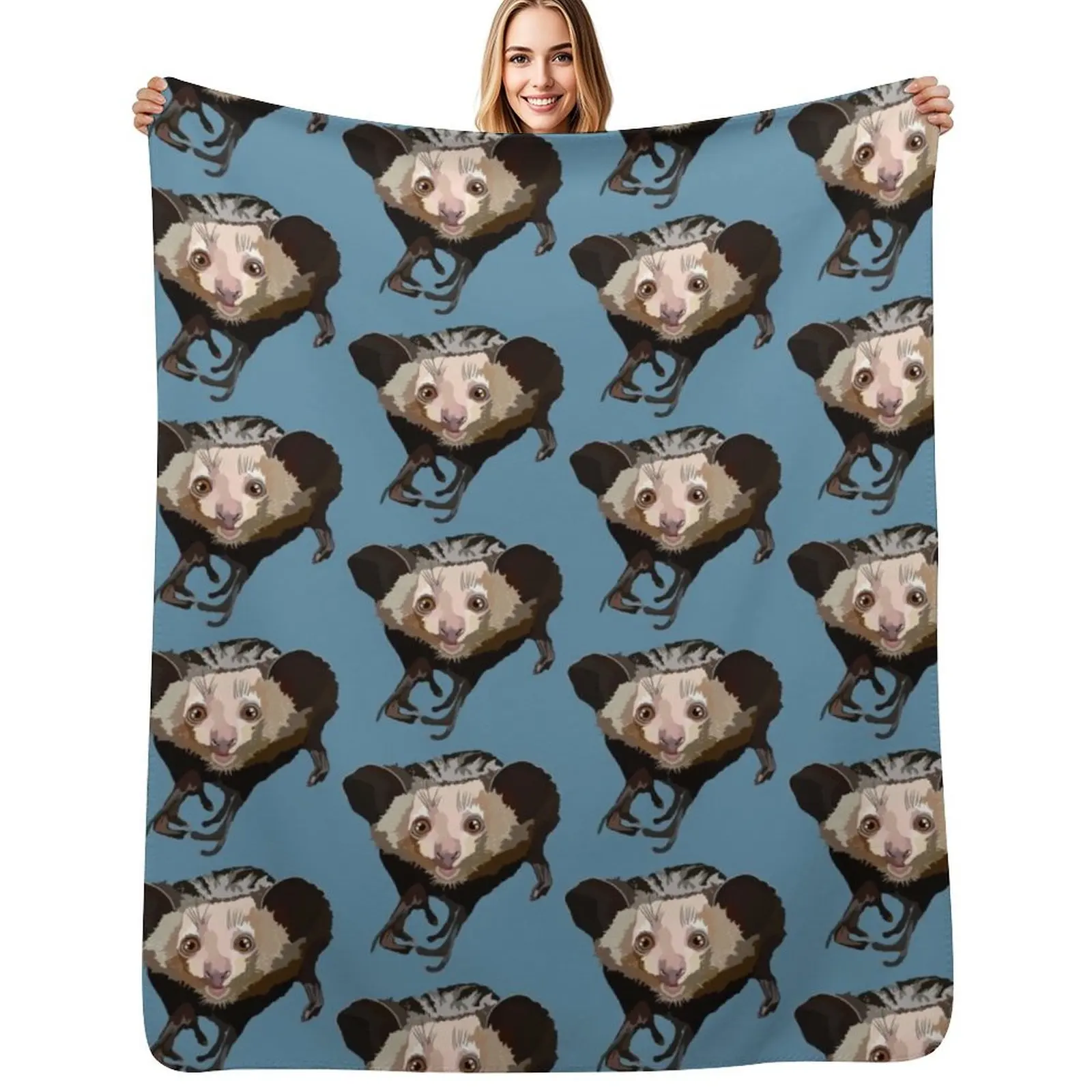 

A is for Aye Aye Throw Blanket Color Fast Cozy Throw Blanket