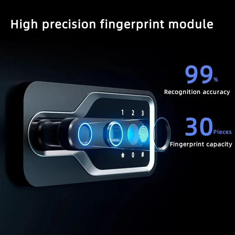 Household anti-theft thickened door panel fingerprint password cabinet large 1m double-door safe for office and commercial use