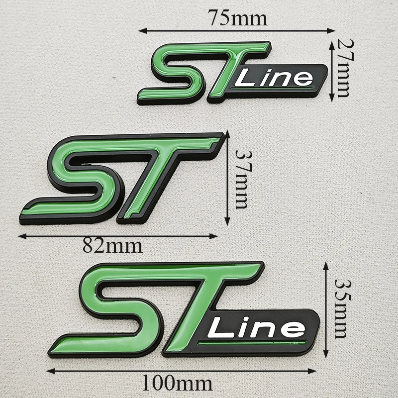 ثلاثية الأبعاد سيارة معدنية التصميم ST خط ST شعار الجبهة مصبغة شارة الخلفي الجذع شعار لفورد فوكس فييستا مونديو الخ الملحقات الخارجية #4