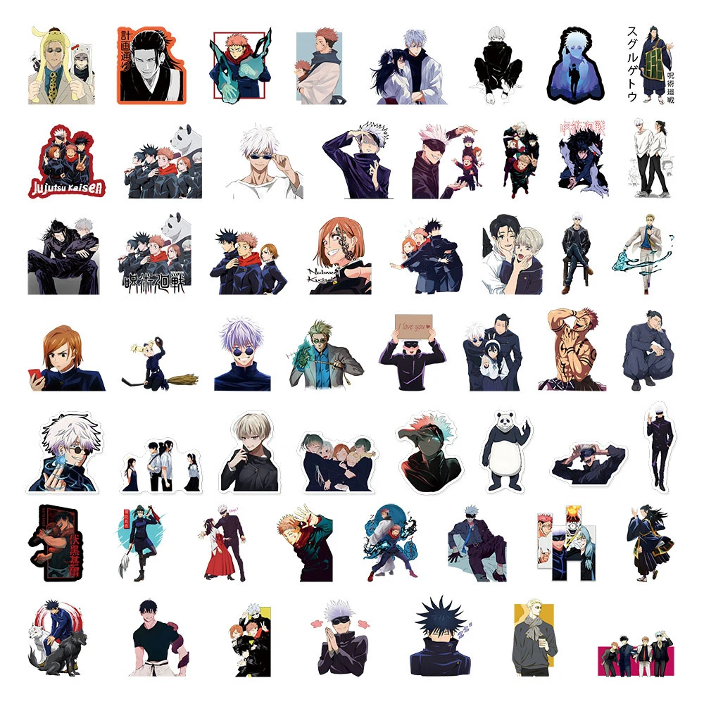 10/30/50pcs Japan Anime Jujutsu Kaisen Stickers Cool Graffiti Decals Toys DIY Phone Case Skateboard Diary Cartoon Sticker Decor