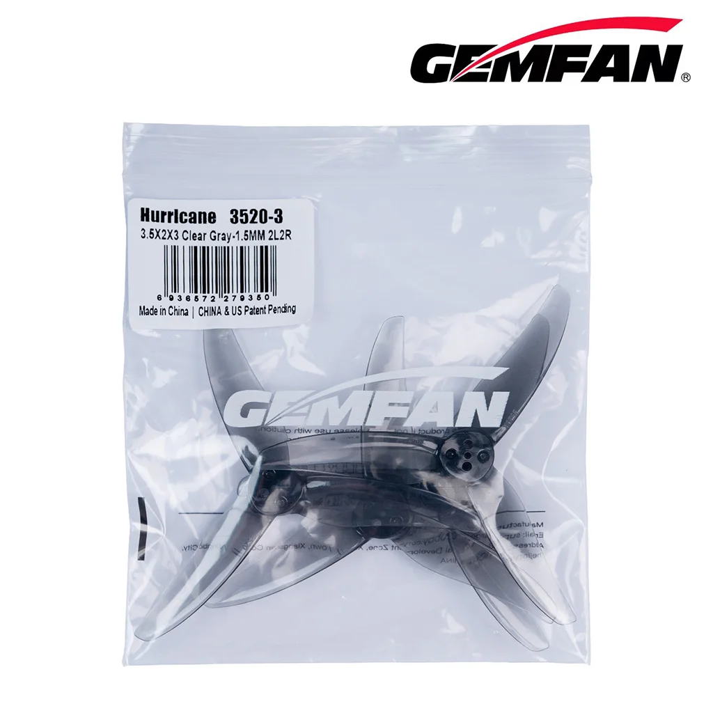 Gemfan(10CW+10CCW) Hurricane 3525 3630 4023 4525 3,5 Zoll/4 Zoll 1,5MM 3-Loch PC Propeller für 1806-2004 Motoren für FPV Freestyle – Detail 15