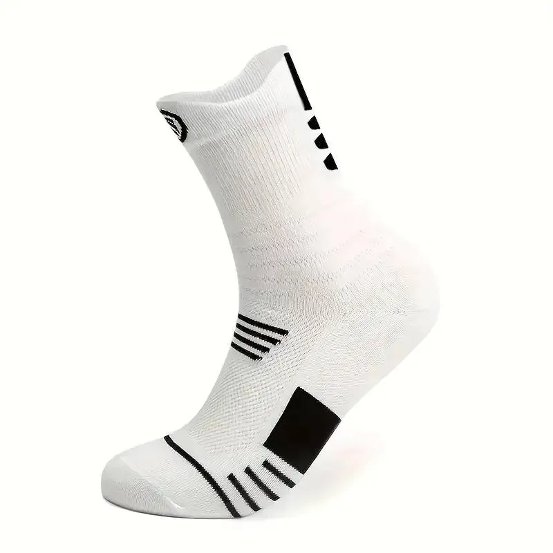 3 Pairs Men's Comfort Fit Cushion Performance Athletic Crew Socks For Outdoor Sports